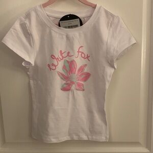 White Fox Boutique Pink and White Graphic Tee